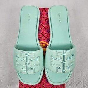 Tory Burch Mint Green Leather Slide Mules 8.5